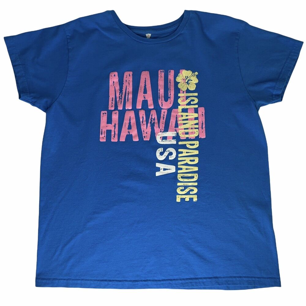 Alstyle T Shirt‎ Adult Sz Large Maui Hawaii Island Paradise USA Short Sleeve Top